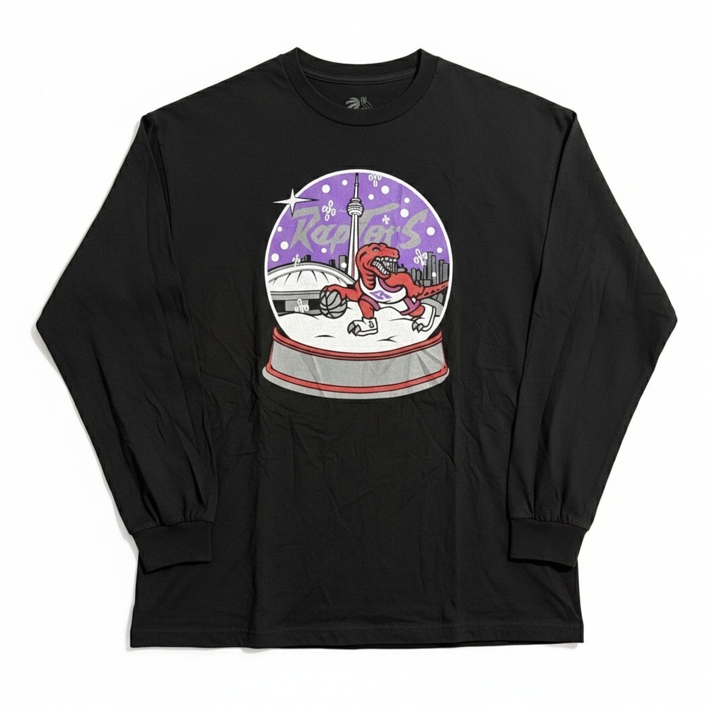 OVO Toronto Raptors 2019‎ Christmas Day Globe Long Sleeve Shirt Black XL